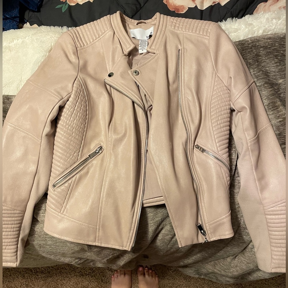Bar III faux leather women’s quilted jacket
